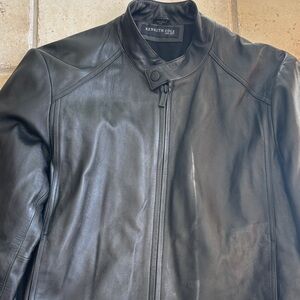 Kenneth Cole Black Leather Jacket for Men